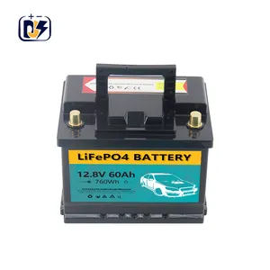 China 12 Volt Oplaadbare Lifepo4 Accu Fabrikanten 12 V 60Ah Camping Car Auto Lifepo4 Starter Batterij