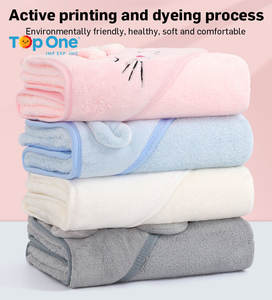 TopOne gros doux confortable corail polaire plaine dessin animé jouet personnage à capuche nouveau-né bain bébé enfant serviette de bain - Product Image 4