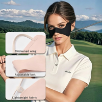 Masque de golf demi-visage anti-UV, masque rafraîchissant avec sangle réglable et protection oculaire, idéal pour les sports de plein air et les voyages