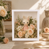 Cadre photo en MDF, boîte à ombre, profondeur importante, fleurs séchées, artisanat fait main, cadre de présentation, décoration murale ou de table pour la maison