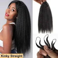 Rambut Keriting Burma Mentah 12A, Rambut Manusia Crochet Lurus yang Sudah Terpisah, Rambut Keriting Kinky 100% Mentah