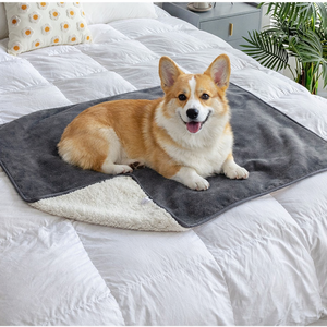 Couverture pour chiot douce et moelleuse, réversible, protection de meubles, couverture en polaire Sherpa pour chien, lavable, tapis pour animaux de compagnie - Product Image 1