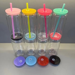 Bouteilles d'eau en <span class=keywords><strong>verre</strong></span> uniques de 16 onces, best-seller, avec design en plastique coloré <span class=keywords><strong>progressif</strong></span>, réutilisables, portables, avec bouchon à paille intégré - Product Image 6