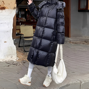 Abrigo Largo de Plumón de Color Sólido para Hombre, Abrigo de Invierno Grueso y Cálido con Bolsillos con Cremallera y Decoración - Product Image 2