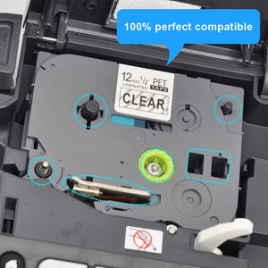 Cinta Adhesiva Laminada Estándar Negra Transparente de 12 mm Orison TZo-131, Compatible con Impresoras <span class=keywords><strong>P</strong></span>-<span class=keywords><strong>Touch</strong></span>, Cintas para Impresora TZe131 TZe-131 - Product Image 3