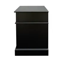 Armoire d'angle moderne en bois massif noir avec 3 tiroirs - Organisateur de rangement gain de place pour salon chambre à coucher avec poignées dorées