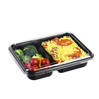 CPET recyclé ovable 2 compartiments scellant emballage alimentaire jetable compagnie aérienne conteneur CPET avec film anti-buée