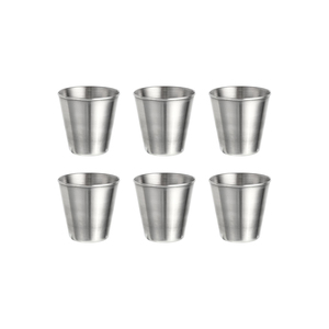 Lot de 4 verres à shot en acier inoxydable de 30 ml avec étui de transport en cuir noir – Vente en gros - Product Image 1
