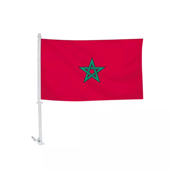 Drapeau marocain Pour Voiture, imprimé numérique, 30x45cm, personnalisé, 12x18 pouces