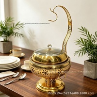 Plat de service de luxe 8L Gold Circle avec style four suspendu