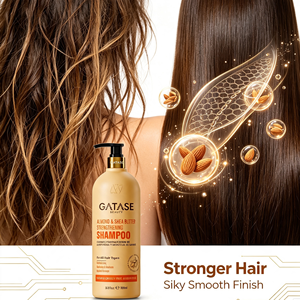 Shampooing fortifiant antichute GATASE aux amandes <span class=keywords><strong>et</strong></span> au beurre de karité <span class=keywords><strong>bio</strong></span>, nourrissant <span class=keywords><strong>et</strong></span> réparateur pour <span class=keywords><strong>cheveux</strong></span> <span class=keywords><strong>fins</strong></span>, <span class=keywords><strong>clairsemés</strong></span> <span class=keywords><strong>et</strong></span> plats - Product Image 1