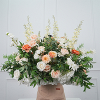 Flores Artificiales DKB al por Mayor, Decoración Floral para el Pasillo de Boda, Flores Artificiales de Alta Gama en Verde y Blanco para el Pasillo de Boda