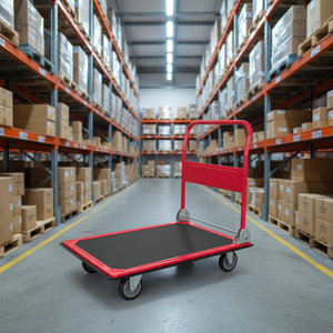 Heavy Duty Industrial Steel Push <strong>Cart</strong> Dolly Moving Platform <strong>Hand</strong> Truck 4-<strong>Wheel</strong> Foldable Trolley - Product Image 1