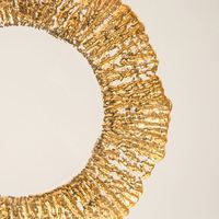 Assiette en verre cristal émaillé personnalisée de 13 pouces, motif végétal or et argent, jetable, minimaliste, polyvalente, pour mariages