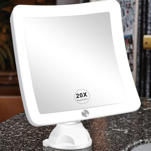 Nhà Máy Bán buôn cá nhân LED thắp sáng 20x Magnifying có thể gập lại cảm ứng vuông cảm biến trang điểm gương 360 độ xoay hút - Product Image 2