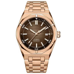 Montre mécanique automatique pour hommes en acier inoxydable, boîtier à découpe polygonale, verre saphir, miroir, résistance à l'eau 50m - Product Image 2