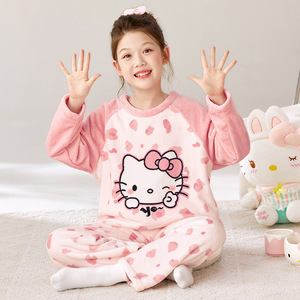 Cartone animato ragazza flanella invernale <span class=keywords><strong>in</strong></span> velluto caldo <span class=keywords><strong>pigiama</strong></span> per bambini <span class=keywords><strong>in</strong></span> <span class=keywords><strong>pile</strong></span> di corallo abito da notte cartone animato - Product Image 6