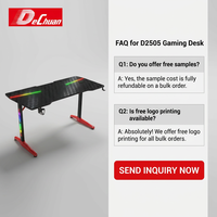 Livraison rapide, bureau d'ordinateur, table de jeu, fibre de carbone 18 mm, RGB, B2B