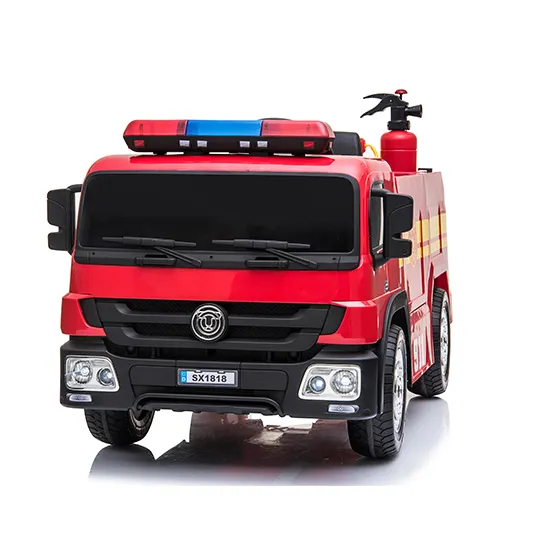 2020 cheap electric car 12v battery kids ride on fire engine toy truck red operated electronic fire truck toys