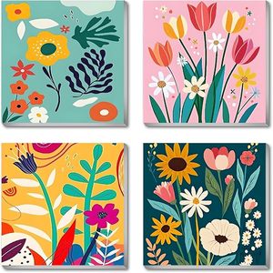 Kit Pittura con Numeri Fai da Te, Fiori <span class=keywords><strong>Astratti</strong></span> su Tela, Set Pittura con Numeri per Decorazioni Casa - Product Image 1