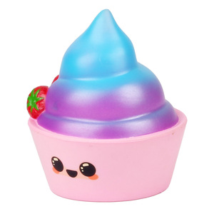 PU Foam Strawberry Sundae <b>Squishy</b> Toy Soft Slow Rebound Fidget Toy For Kids Age 5 To 7 Years Unisex - Product Image 5