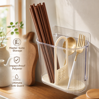 Support de rangement Optimistic pour vaisselle de cuisine, boîte à baguettes murale en plastique portable avec drain pour la maison
