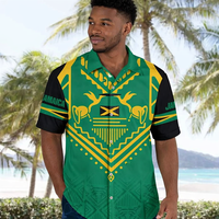 Chemises Hawaïennes Personnalisées Drapeau Jamaïcain Tendance – Style Reggae Beyz Décontracté à Col Boutonné – L'Essentiel de l'Été pour les Jamaïcains