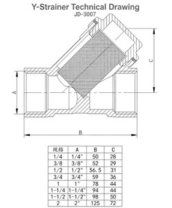 ผู้ผลิต JIDA OEM วาล์วกรองน้ำแบบ Y พร้อมเกลียวในขนาด 1/2"-4" ทำ<span class=keywords><strong>จ</strong></span>ากทองเหลือง - Product Image 2
