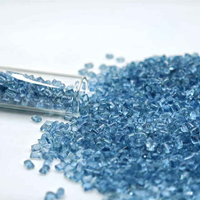 Granul Plastik PC Daur Ulang Berkualitas Tinggi Warna Biru, Pelet Polikarbonat PCR Grade Cetakan, Sesuai RoHS untuk Suku Cadang Elektronik & Otomotif