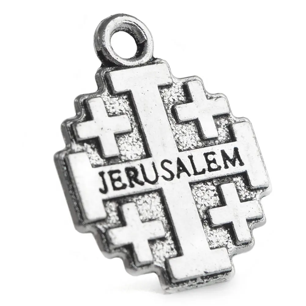 Jeruzalem Kruis Hanger 15Mm Religieuze Katholieke Sieraden Maken Silver Alloy Hanger