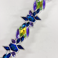 Décorations thermocollantes en strass pour costumes de carnaval et loisirs créatifs, bleu métallisé AB et cristaux de résine bleu zircon