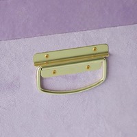 Set mit 2 Vintage Light Purple Velvet Aufbewahrung koffern mit PVC-Zierleisten und dekorativen Organizer-Trunks im Niet-Design