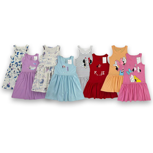 舒适女童服装现货印花童装无袖棉<span class=keywords><strong>2</strong></span>-8Y卡通人物夏季女童连衣裙 - Product Image 4