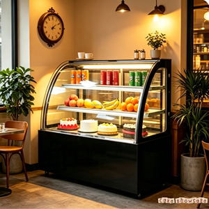Comptoir de présentation de gâteaux commercial de 1,8 m, vitrine réfrigérée, armoire à gâteaux à refroidissement par air pour boulangerie - Product Image 6