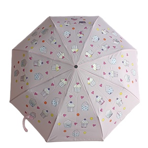 Custom Full Printing Logo Windproof Manual Open Travel Fold Umbrella Unique Magic Changing Color Advertising Gift Minimalist