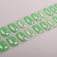 Vente en gros – Prêts à expédier – Bandes de vernis à ongles en gel 3D gaufrées florales sans UV, sans lampe, étanches, pour DIY – Autocollants pour ongles