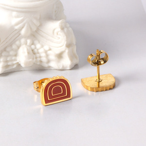 ต่างหูน่ารัก รูปขนมปัง เค้ก ซีรีส์แฟชั่นเด็ก ต่างหูแบบติดหู สแตนเลสชุบทอง 18K ต่างหูเด็กผู้หญิง - Product Image 6