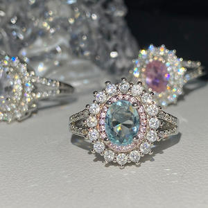 ライトラグジュアリーナチュラルストーンガーネット宝石ジュエリー女性用リング調整可能カラーガーネット宝石フルダイヤモンドリングMujer Del Anillo - Product Image 6