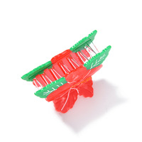 Pince à Cheveux Fleur Hibiscus Rouge en Acétate de Bonne Qualité pour Fille Hawaïenne, Accessoire de Vacances, Forme Florale Estivale, Épingle à Cheveux, Pince à Cheveux, Attache Cheveux