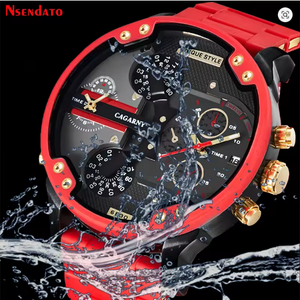 Reloj CAGARNY6830 para Hombre, Reloj de Cuarzo con Esfera Grande, Multizona Horaria, Fecha Automática Roja, Relojes de Moda para Hombre, Reloj Hombre - Product Image 2