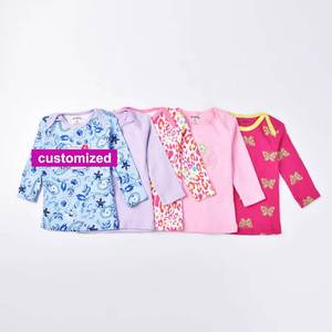 Lot de 5 t-shirts personnalisés multicolores confortables à manches longues pour garçons et filles, vêtements pour tout-petits, t-shirt en coton blanc pour bébé - Product Image 6