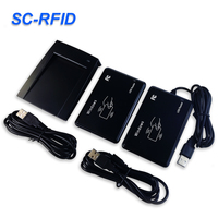 Lecteur RFID USB de bureau à utilisation simple, 125KHz 13.56MHz, câble USB filaire pour collecteur de données de cartes de membre de club de fitness