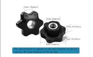 M4 M5 M6 M8 M12 Écrou à poignée Torx en acier inoxydable CNC Fil usiné EDM Brochage à travers le trou aveugle Bouton en bakélite vissé à la main - Product Image 4
