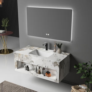Espejo de Baño LED de Mármol de Doble Capa Moderno y de Lujo, Conjuntos de Baño de Pizarra, Mueble de Lavabo con Luz Inteligente, Lavabos de Baño, Tocador - Product Image 4