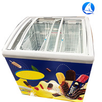 Congélateur Vitrine à Glaces Commercial à Refroidissement par Air, Température Mécanique, Porte Vitrée pour Supermarché et Magasin de Proximité