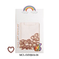 Breloques pour ongles en alliage diamant coloré, 20 pièces, sac d'emballage creux, strass super brillant, accessoires manucure