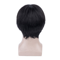 Perruque de cheveux humains brésiliens vierges, cheveux humains, naturels, courts, sans colle, fabriqués à la Machine, pour les jeunes hommes