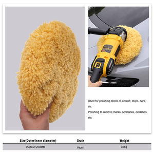 Tappetino lucidante in lana biadesivo giallo da 8 pollici 200mm 5/8-11 filo tampone per lucidatura in morbida lana per finitura superficiale Funiture della carrozzeria - Product Image 5