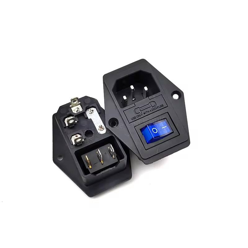 Inlet Module Plug Rocker Switch Power Socket 10A 250V Inlet Module Plug Rocker Switch Male Power Socket 3 Pin IEC320 ...