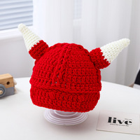 Chapeau de personnage au Crochet Alien vert pour enfant, Crochet à la main à trois yeux, taille personnalisée